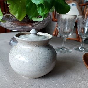 Vernon Owens Jugtown Stoneware Storage Jar vintage antique stone apothecary jar